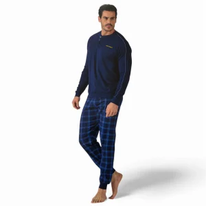 Pigiama Uomo Lungo in Cotone Interlock Serafino Navigare Art.141945