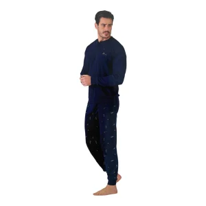 Pigiama Uomo Lungo in Cotone Interlock Serafino Navigare Art.141956