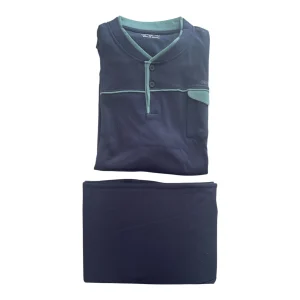 Pigiama Uomo Lungo in Cotone Interlock Serafino Oronero Art.OU182