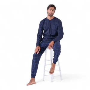 Pigiama Uomo Lungo in Cotone Interlock Serafino Paprika & Zenzero Art.ZP519