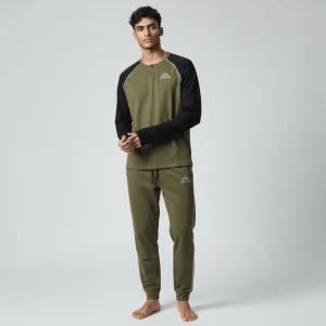 Pigiama Uomo Lungo in Cotone Jersey Serafino con Polsini Kappa Art.KMS26111