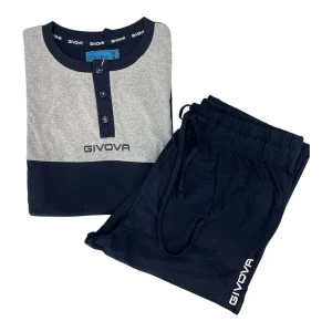 Pigiama Uomo Lungo in Cotone Jersey Serafino e Polsini Givova Art.G626J