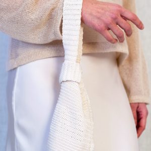 Polsiera Sposa borsetta in seta pura uncinetto