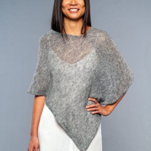 Poncho in Mohair Grigio Elegance