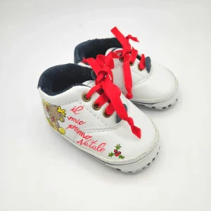 Scarpine Neonato Natalizie | in Pelle Dipinte a mano