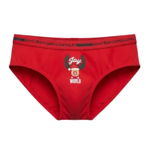 Slip Bimbo Natalizio in Cotone Elastico Esterno Rossoporpora Art.NB327B