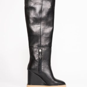 stivali con zeppa e plateau