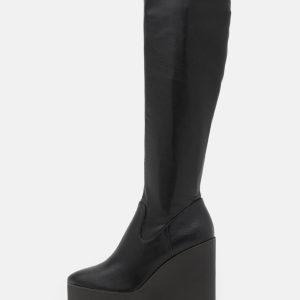 stivali con zeppa e plateau