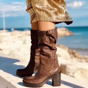 stivali donna marroni