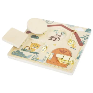 Tavoletta di motricità Serratura e catenaccio - Giocattolo in Legno Diverse Chiusure