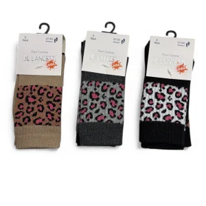 Tri-Pack Calza Corta Bimba in Caldo Cotone Animalier Lancetti Art.LAN053C-2