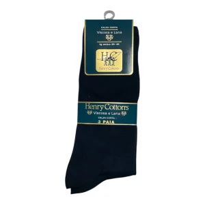 Tri-Pack Calza Corta Uomo Tinta Unita Viscosa & Lana Henry Cotton's Art.HV10212