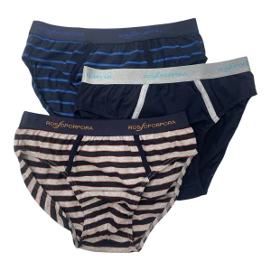 Tri-Pack Slip Uomo in Cotone Elasticizzato con Elastico Esterno Rossoporpora Art.US2027