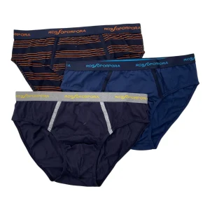 Tri-Pack Slip Uomo Cotone Elasticizzato con Elastico Esterno Rossoporpora Art.US2093