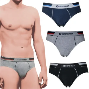 Tri-Pack Slip Uomo In Cotone Con Elastico Esterno Superga Art.352