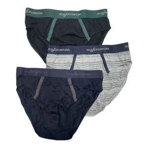 Tri-Pack Slip Uomo Cotone Elasticizzato con Elastico Esterno Rossoporpora Art.US2019