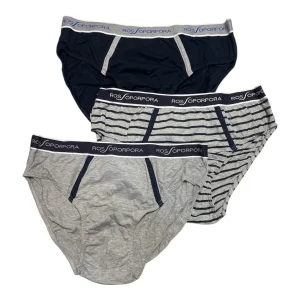 Tri-Pack Slip Uomo Cotone Elasticizzato con Elastico Esterno Rossoporpora Art.US2035