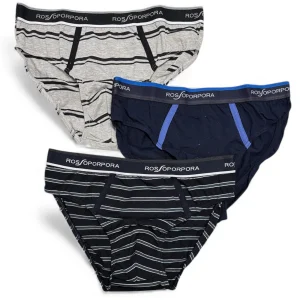 Tri-Pack Slip Uomo Cotone Elasticizzato con Elastico Esterno Rossoporpora Art.US2047