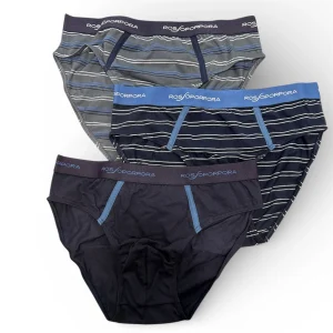 Tri-Pack Slip Uomo in Cotone Elasticizzato con Elastico Esterno Rossoporpora Art.US2105