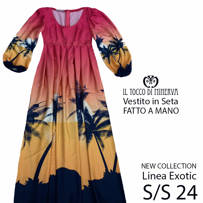 Abito lungo in seta Linea Exotic Summer 24 - Fatto a Mano - immagine 5